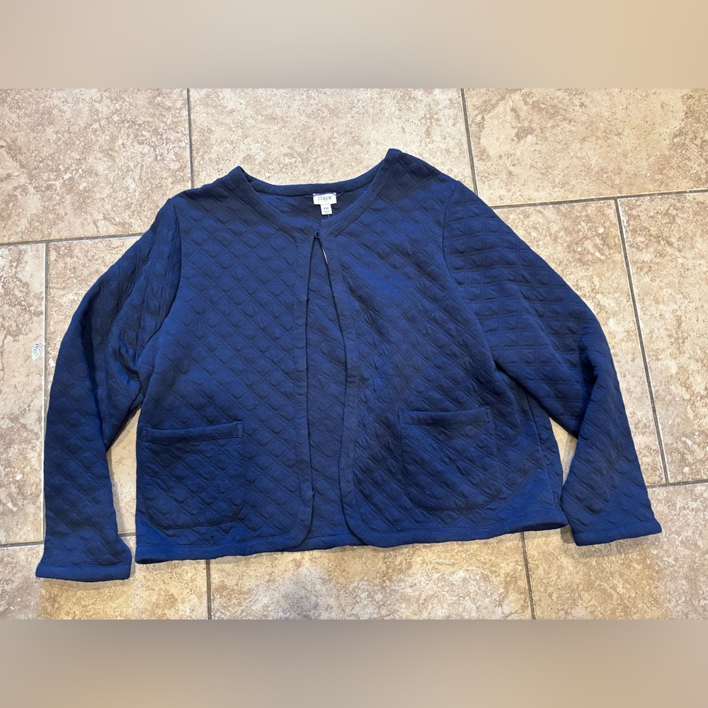 J. Crew navy quilted jacket NWT XXL